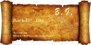 Barkó Ida névjegykártya