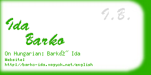 ida barko business card